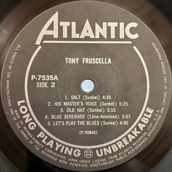 Tony Fruscella - Tony Fruscella = トランペットの詩人トニー・フラッセラ (Vinyl, LP, Album, Reissue, Mono) Near Mint (NM or M-) / Very Good Plus (VG+)
