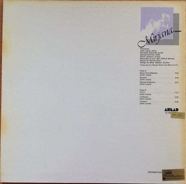 John Lewis (2) - Mirjana (Vinyl, LP, Album) Good Plus (G+) / Good Plus (G+)