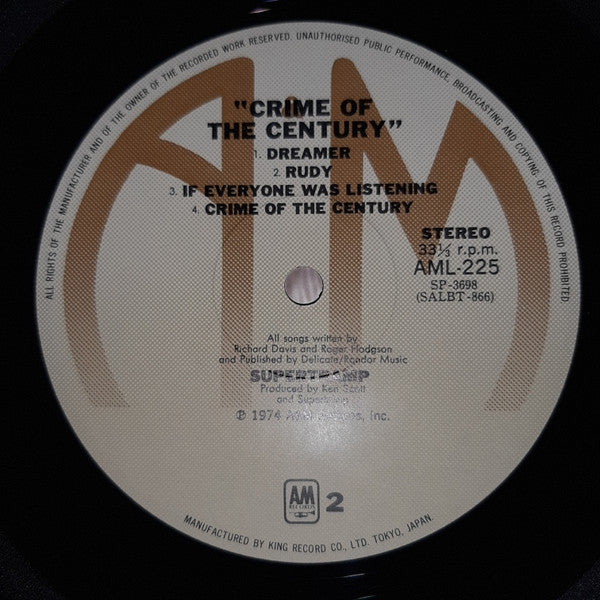 Supertramp - Crime Of The Century (Vinyl, LP, Album, Stereo)