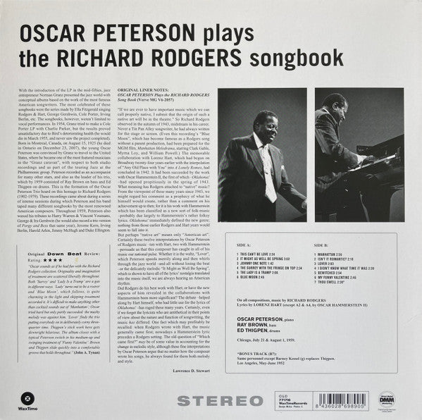 Oscar Peterson - Oscar Peterson Plays The Richard Rodgers Songbook (Vinyl, LP, Compilation, Reissue) Very Good Plus (VG+) / Very Good Plus (VG+)