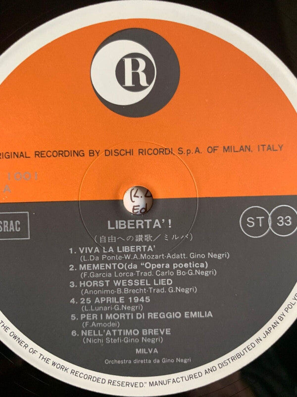 Milva - Libertà ! (Vinyl, LP, Album) Good Plus (G+) / Very Good (VG)