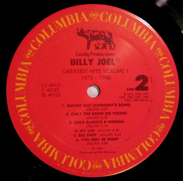 Billy Joel - Greatest Hits Volume I & Volume II (2xVinyl, LP, Compilation) Very Good (VG) / Very Good (VG)