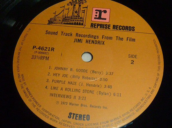 Jimi Hendrix - Sound Track Recordings From The Film "Jimi Hendrix" ...