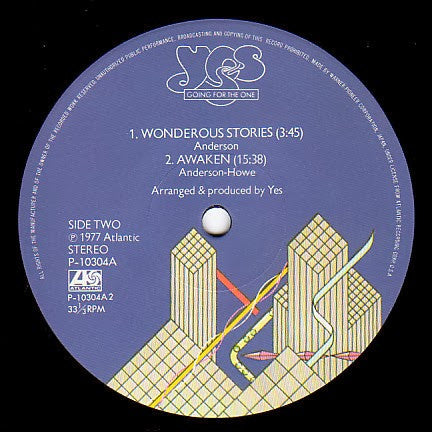 Yes - Going For The One = Ultimate (Vinyl, LP, Album, Stereo) Very Good (VG) / Very Good (VG)
