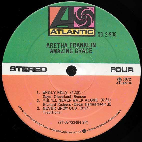 Aretha Franklin - Amazing Grace (2xVinyl, LP, Album, Reissue) Very Good Plus (VG+) / Very Good (VG)