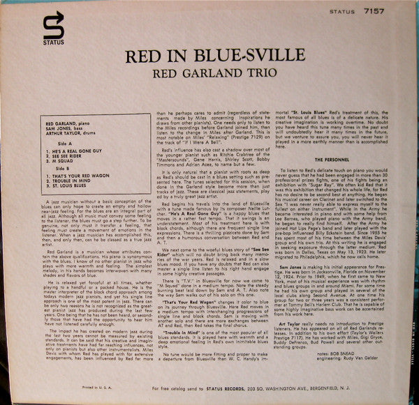 Red Garland - Red In Bluesville (Vinyl, LP, Album, Repress, Stereo) Very Good (VG) / Very Good (VG)