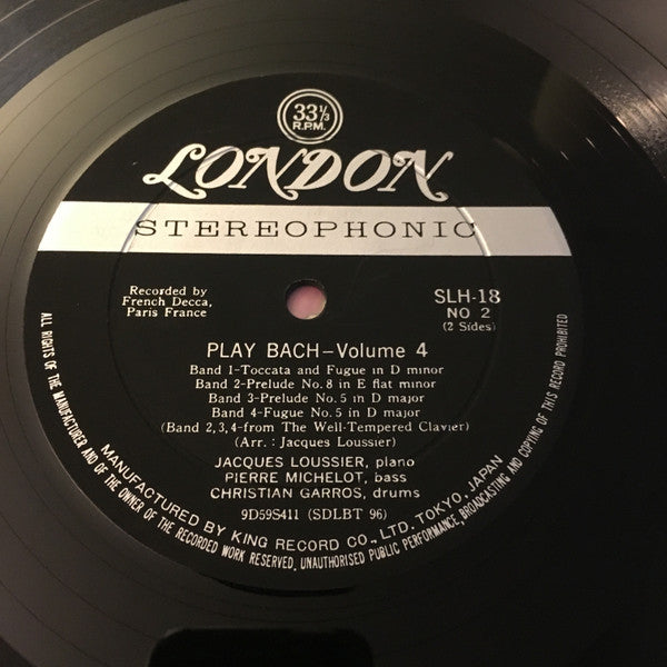 Jacques Loussier - 'Play Bach'/Vol. 4 - Portrait of Jacques Loussier (Vinyl, LP, Stereo) Good Plus (G+) / Good Plus (G+)