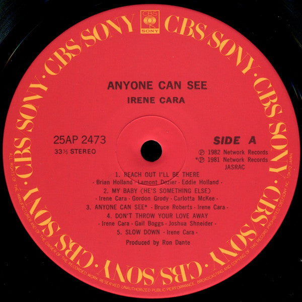 Irene Cara - Anyone Can See (Vinyl, LP, Album) Near Mint (NM or M-) / Very Good Plus (VG+)