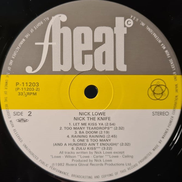 Nick Lowe - Nick The Knife (Vinyl, LP, Album) Very Good Plus (VG+) / Very Good Plus (VG+)