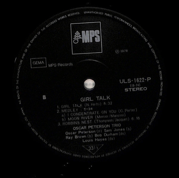 Oscar Peterson - Girl Talk (Vinyl, LP, Album, Reissue)