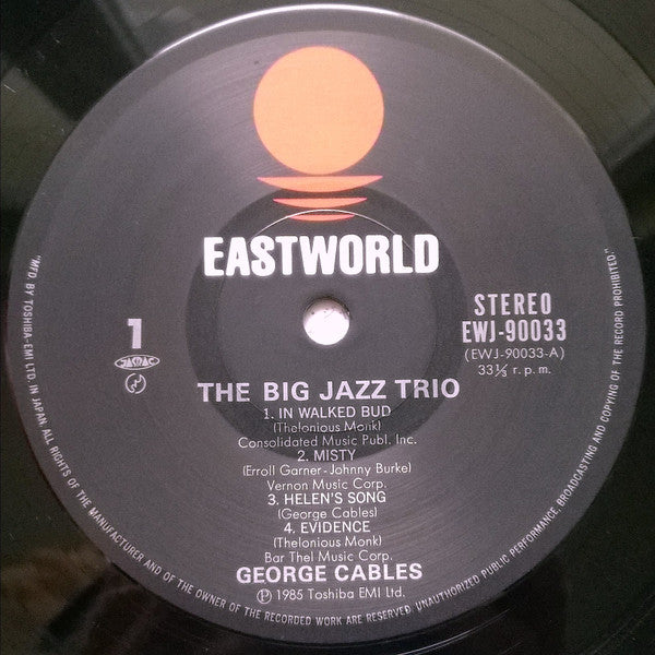 George Cables - The Big Jazz Trio (Vinyl, LP, Album) Very Good (VG) / Very Good (VG)