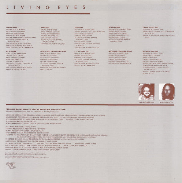 Bee Gees - Living Eyes (Vinyl, LP, Album, Stereo)