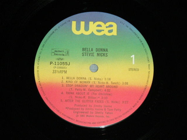 Stevie Nicks - Bella Donna (Vinyl, LP, Album) Very Good Plus (VG+) / Very Good Plus (VG+)