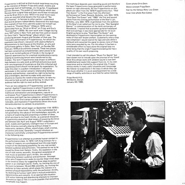 Robert Fripp - God Save The Queen / Under Heavy Manners (Vinyl, LP, Album, Stereo) Very Good Plus (VG+) / Very Good Plus (VG+)