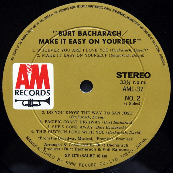 Burt Bacharach - Make It Easy On Yourself (Vinyl, LP, Album) Very Good Plus (VG+) / Very Good Plus (VG+)