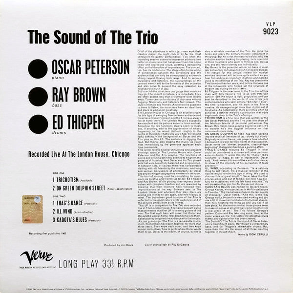 Oscar Peterson - The Sound Of The Trio (Vinyl, LP, Album, Reissue, ...