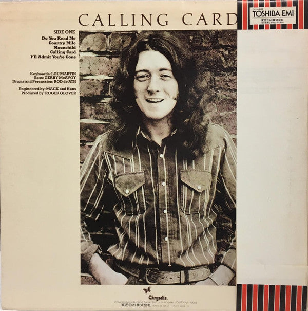 Rory Gallagher - Calling Card (Vinyl, LP, Album) Near Mint (NM or M-) / Very Good Plus (VG+)