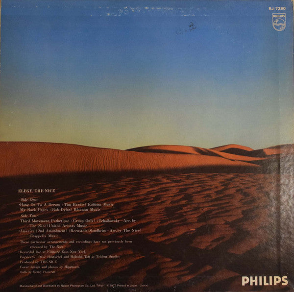 The Nice - Elegy (Vinyl, LP, Reissue) Very Good Plus (VG+) / Very Good (VG)