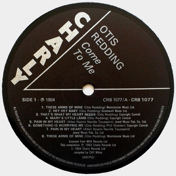 Otis Redding - Come To Me (Vinyl, LP, Compilation) Very Good Plus (VG+) / Good Plus (G+)
