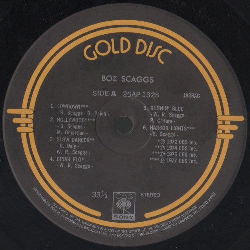 Boz Scaggs - Gold Disc (Vinyl, LP, Compilation, Stereo)