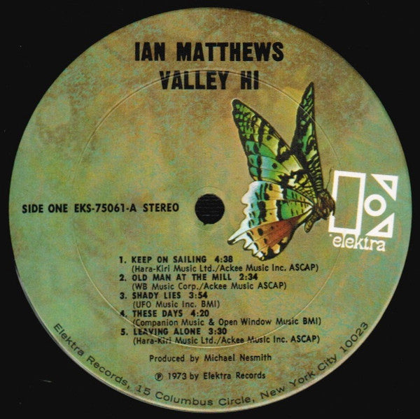 Iain Matthews - Valley Hi (Vinyl, LP, Album, Stereo) Very Good Plus (VG+) / Very Good Plus (VG+)