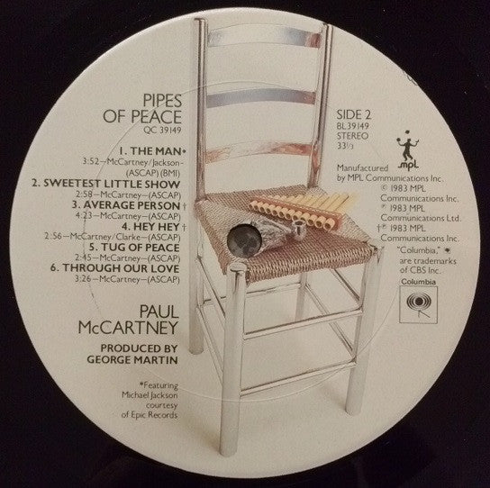 Paul McCartney - Pipes Of Peace (Vinyl, LP, Album, Stereo)