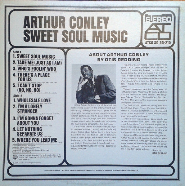 Arthur Conley - Sweet Soul Music (Vinyl, LP, Album, Reissue, Stereo) Very Good (VG) / Fair (F)