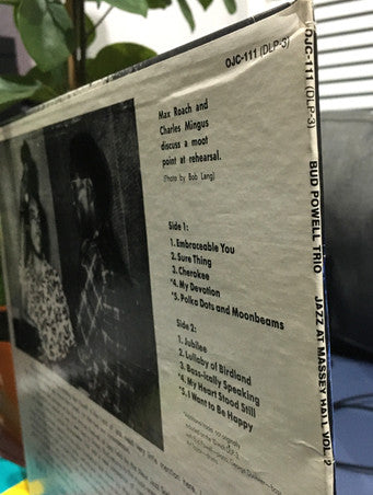 The Bud Powell Trio - Jazz At Massey Hall Volume Two (Vinyl, LP, Album, Reissue, Mono) Very Good (VG) / Very Good (VG)