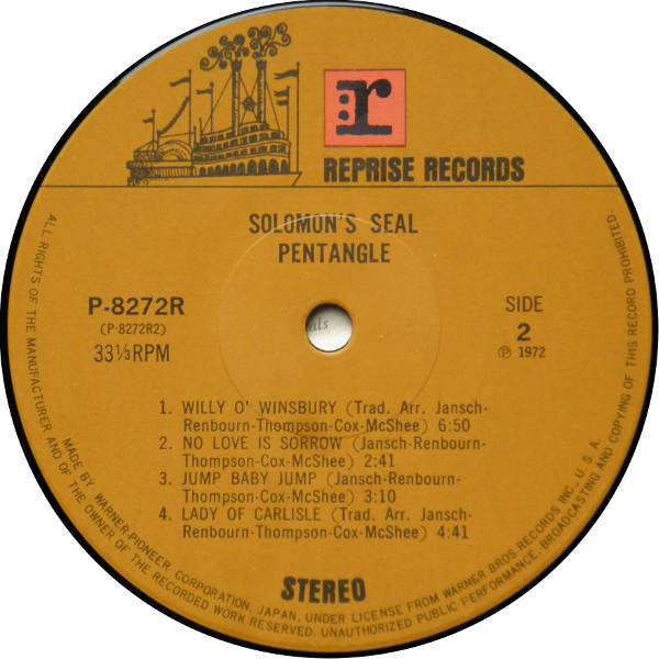 Pentangle - Solomon's Seal (Vinyl, LP, Album) Near Mint (NM or M-) / Very Good Plus (VG+)