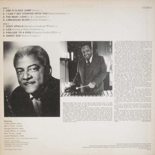Lionel Hampton - Teddy Wilson (Vinyl, LP, Stereo) Very Good Plus (VG+) / Very Good Plus (VG+)