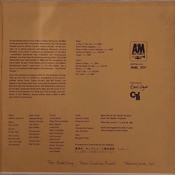 Wes Montgomery - A Day In The Life (Vinyl, LP, Album, Reissue, Stereo)