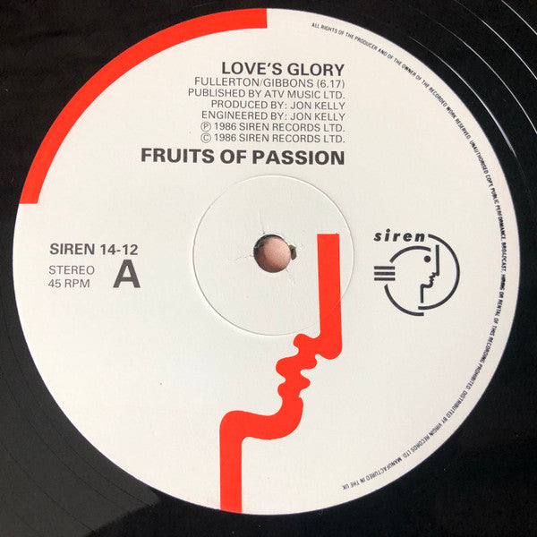 Fruits Of Passion - Love's Glory (Extended Version) (Vinyl, 12") Very Good Plus (VG+) / Very Good Plus (VG+)