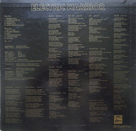 T. Rex - Electric Warrior (Vinyl, LP, Album) Very Good (VG) / Very Good (VG)