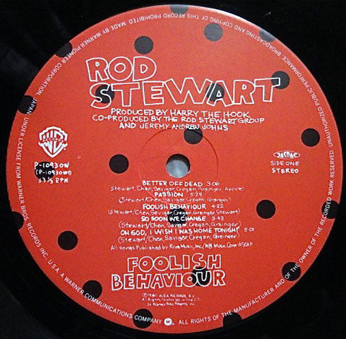 Rod Stewart - Foolish Behavior (Vinyl, LP, Album) Very Good Plus (VG+) / Very Good Plus (VG+)