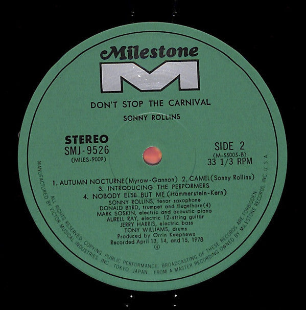 Sonny Rollins - Don't Stop The Carnival (2xVinyl, LP, Album) Good Plus (G+) / Very Good (VG)