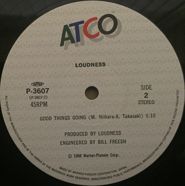 Loudness (5) - Long Distance Love / Good Things Going (Vinyl, 12", 45 RPM, Maxi-Single) Very Good (VG) / Good (G)