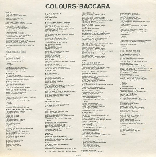 Baccara - Colors (Vinyl, LP, Album, Promo) Very Good (VG) / Very Good (VG)