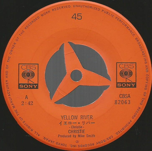 Christie - Yellow River (Vinyl, 7", 45 RPM, Single) Very Good (VG) / Very Good (VG)