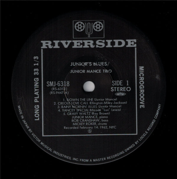 Junior Mance Trio - Junior's Blues (Vinyl, LP, Album, Reissue, Stereo) Very Good (VG) / Very Good (VG)