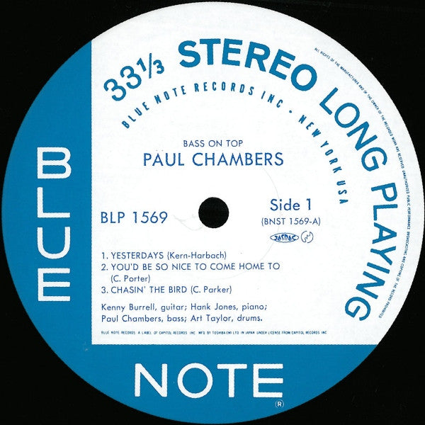 Paul Chambers Quartet - Bass On Top (Vinyl, LP, Album, Stereo, Reissue) Very Good Plus (VG+) / Near Mint (NM or M-)