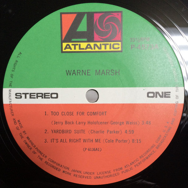 Warne Marsh - Warne Marsh (Vinyl, LP, Album, Stereo) Very Good (VG) / Very Good (VG)