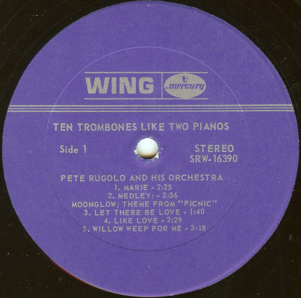 Pete Rugolo Orchestra - Ten Trombones Like Two Pianos (Vinyl, LP, Album, Reissue, Stereo) Very Good (VG) / Good Plus (G+)