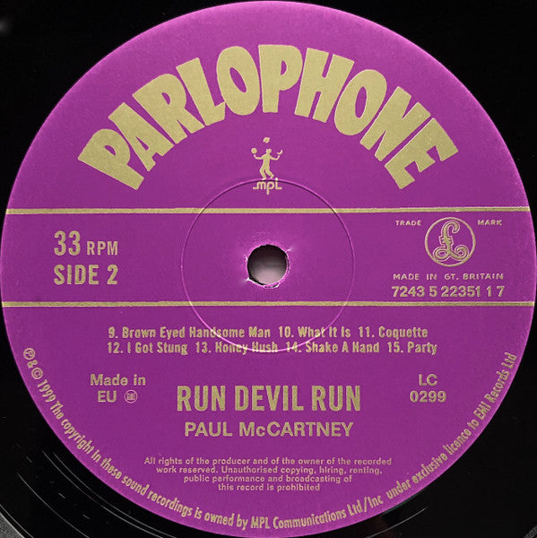 Paul McCartney - Run Devil Run (LP, Album) - Mint (M) / Mint (M)