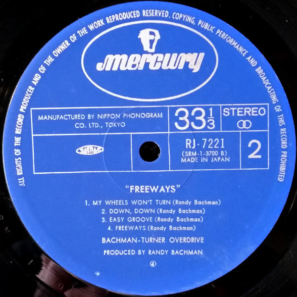 Bachman-Turner Overdrive - Freeways (Vinyl, LP, Album) Very Good Plus (VG+) / Very Good Plus (VG+)