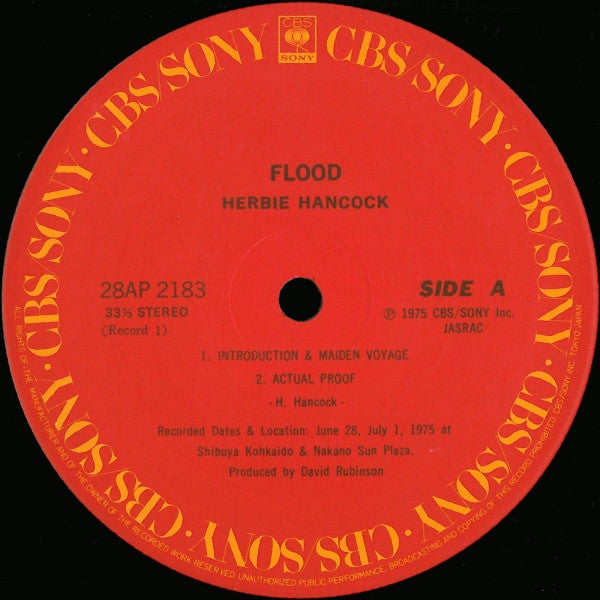 Herbie Hancock - Flood (Vinyl, LP, Album, Reissue)