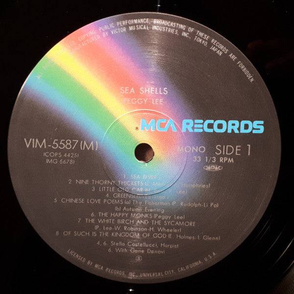 Peggy Lee - Sea Shells (Vinyl, LP, Album, Reissue) Very Good Plus (VG+) / Very Good Plus (VG+)