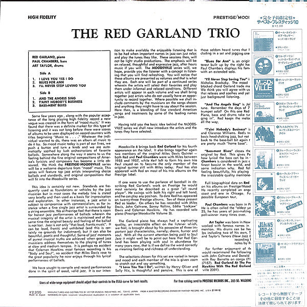 The Red Garland Trio - Moodsville Volume 6 (Vinyl, LP, Album, Reissue, Stereo) Very Good Plus (VG+) / Very Good (VG)
