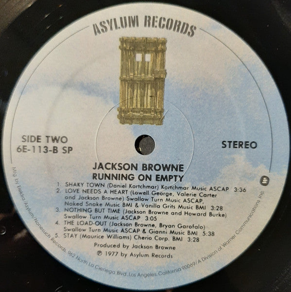 Jackson Browne - Running On Empty (Vinyl, LP, Album, Reissue) Very Good Plus (VG+) / Very Good Plus (VG+)