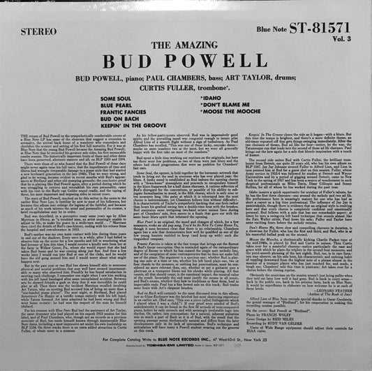 Bud Powell - The Amazing Bud Powell, Vol. 3 - Bud! (Vinyl, LP, Album, Reissue, Stereo) Near Mint (NM or M-) / Very Good Plus (VG+)