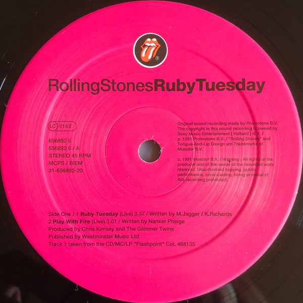 The Rolling Stones - Ruby Tuesday (Vinyl, 12", 45 RPM, EP) Near Mint (NM or M-) / Very Good Plus (VG+)